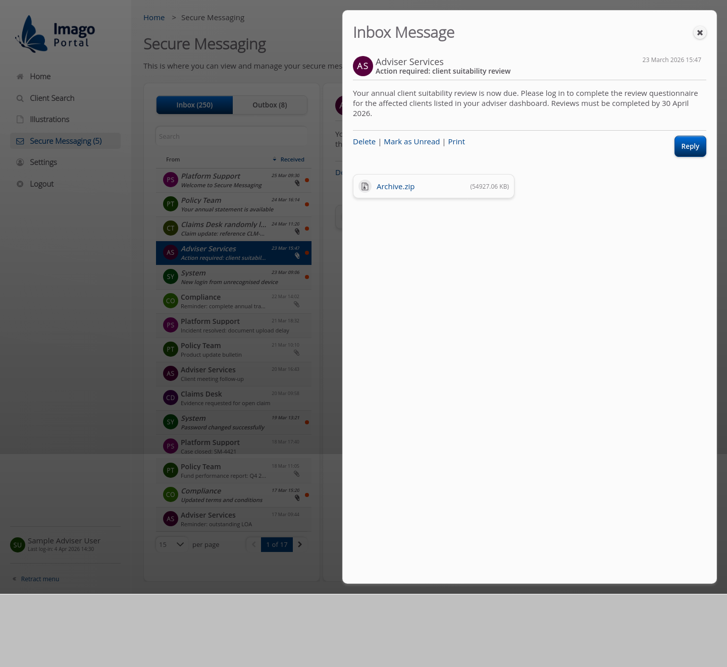 SecureMessaging > 06 Inbox Dialog